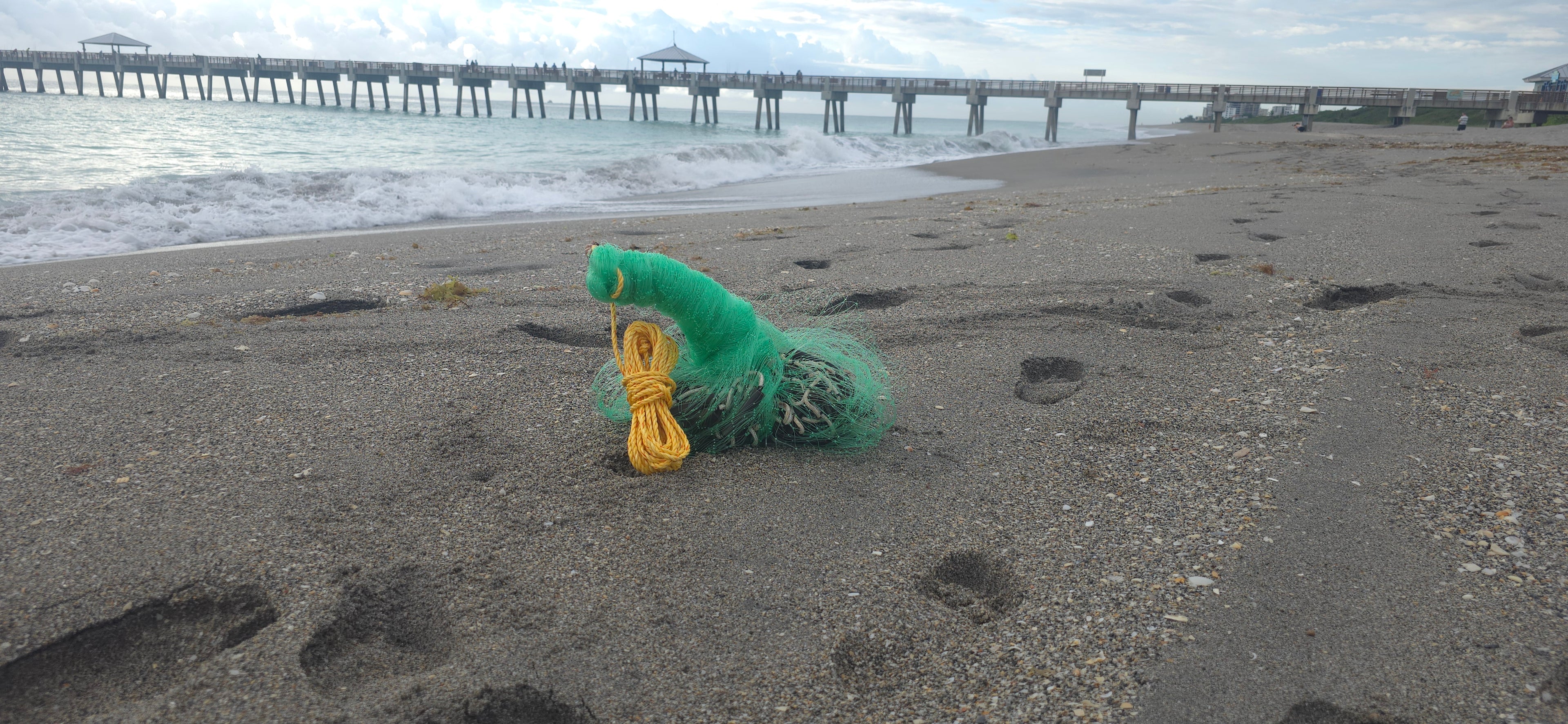 Red de pesca de bolsillo inferior verde 7,75