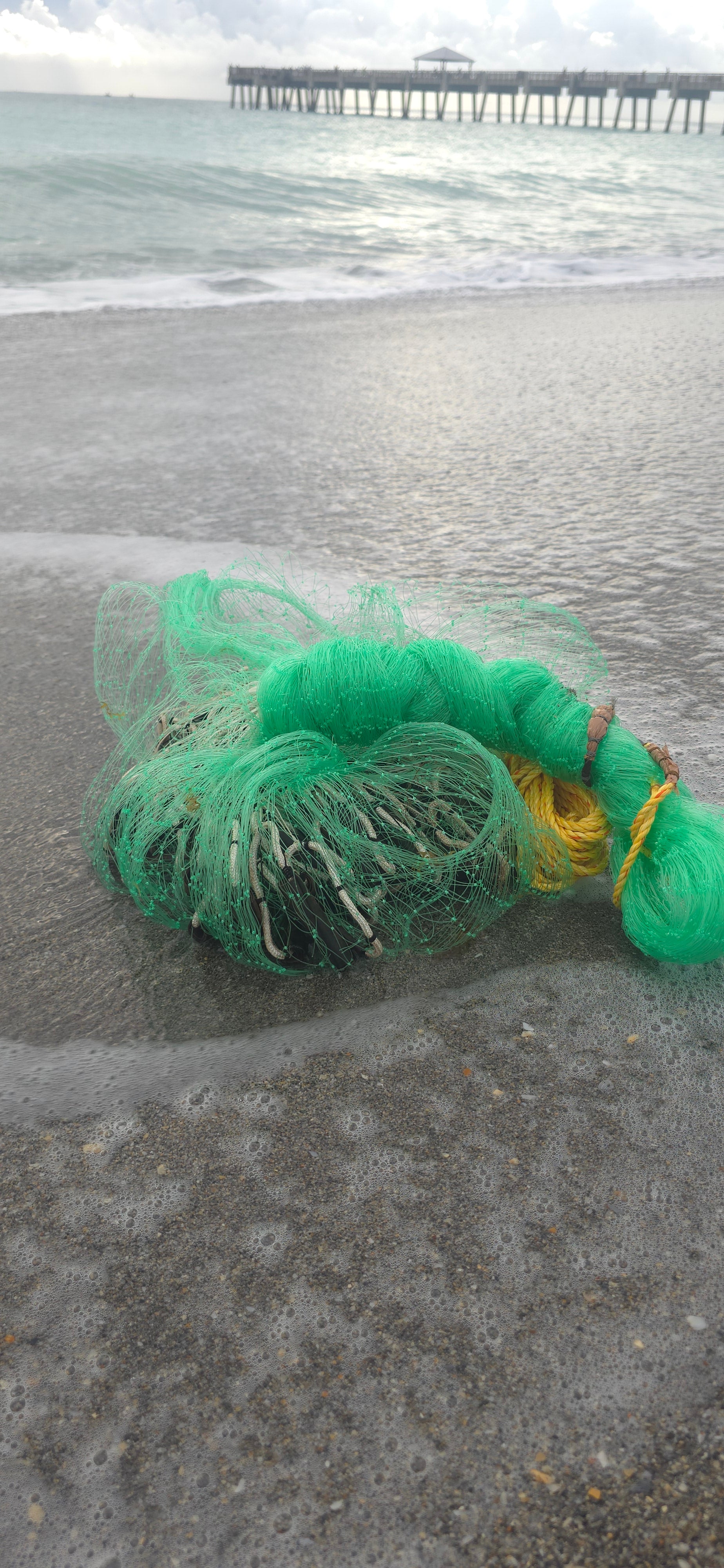 Red de pesca de bolsillo inferior verde 7,75