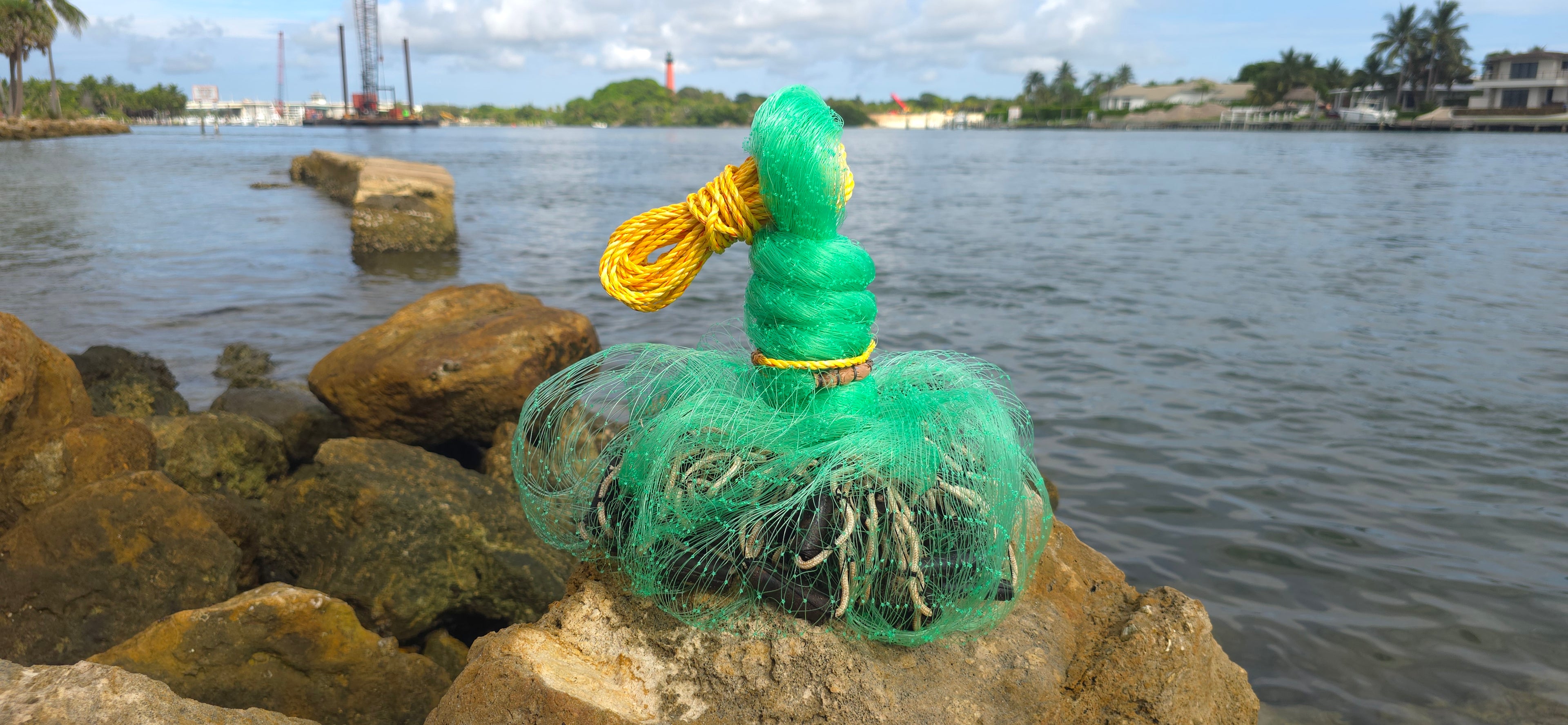 Bottom Pocket Cast Net Green 7.75